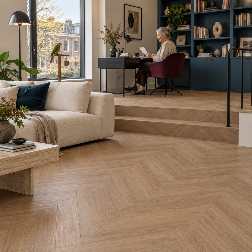 Pure Visgraat Smoky Plak PVC - Vloerenbeer