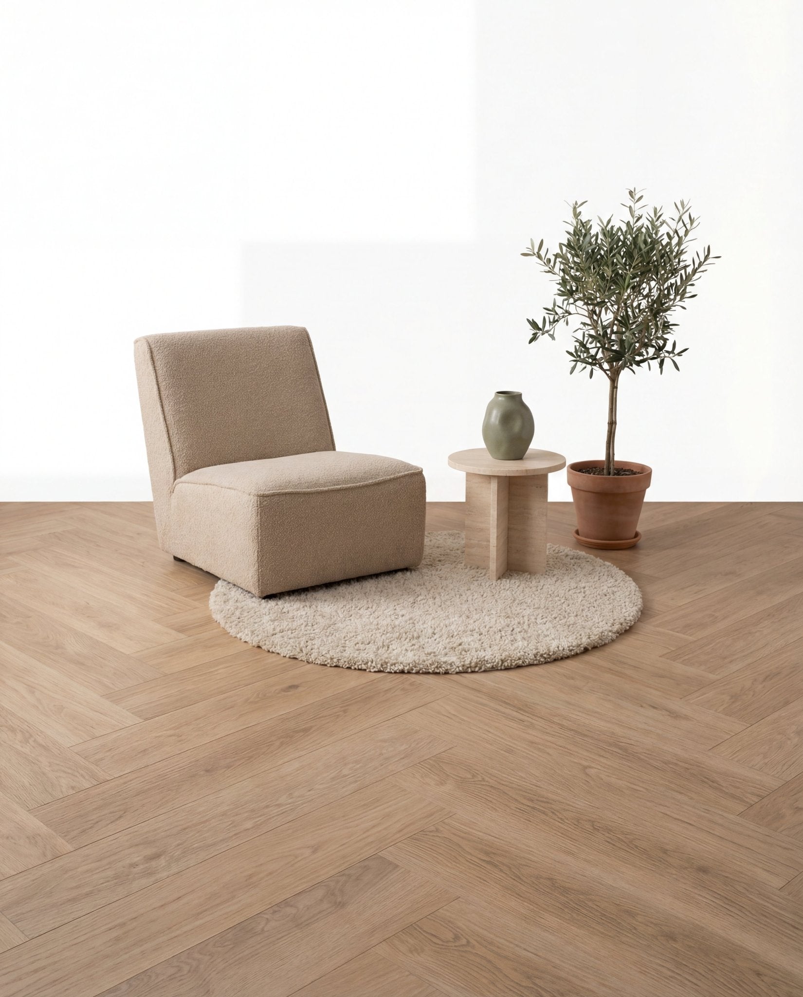 Reverie Visgraat Beige Oak Klik PVC - Vloerenbeer