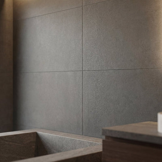 Spilos Anthracite 60x120 Keramische Tegel Vloer en Wand Gerectificeerd Porselein Geglazuurd - Vloerenbeer