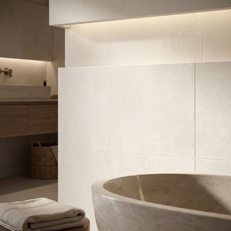 Spilos White 60x120 Carreau Céramique Sol et Mur Rectifié Porcelaine Émaillée