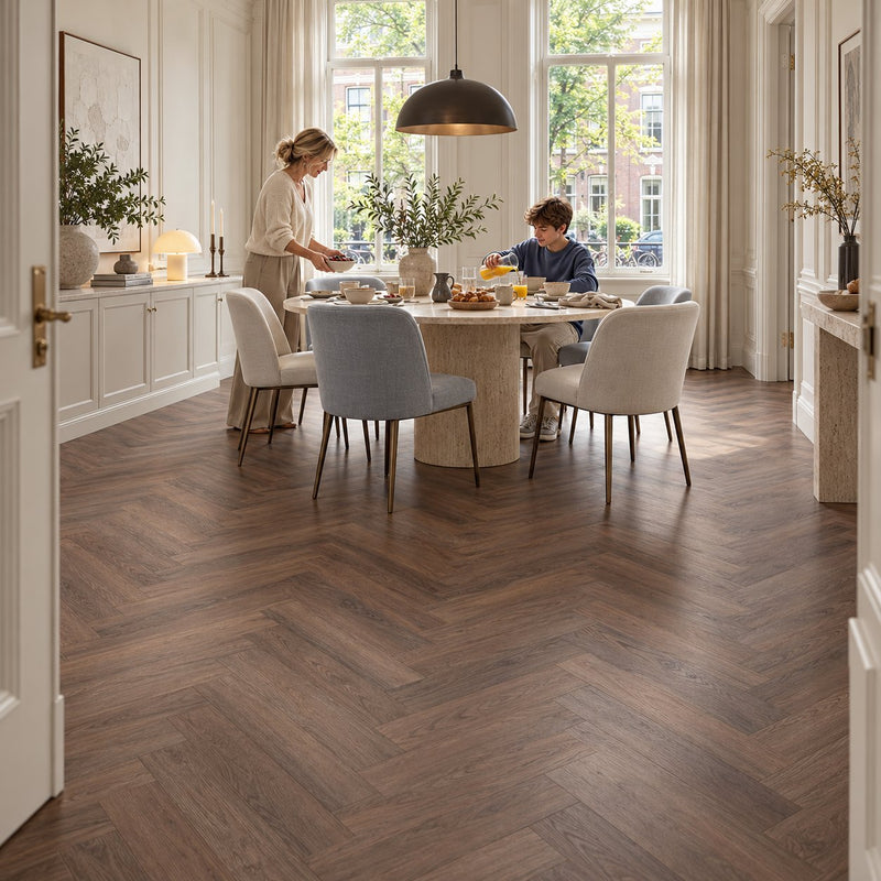 Altessa Visgraat Brown Plak PVC