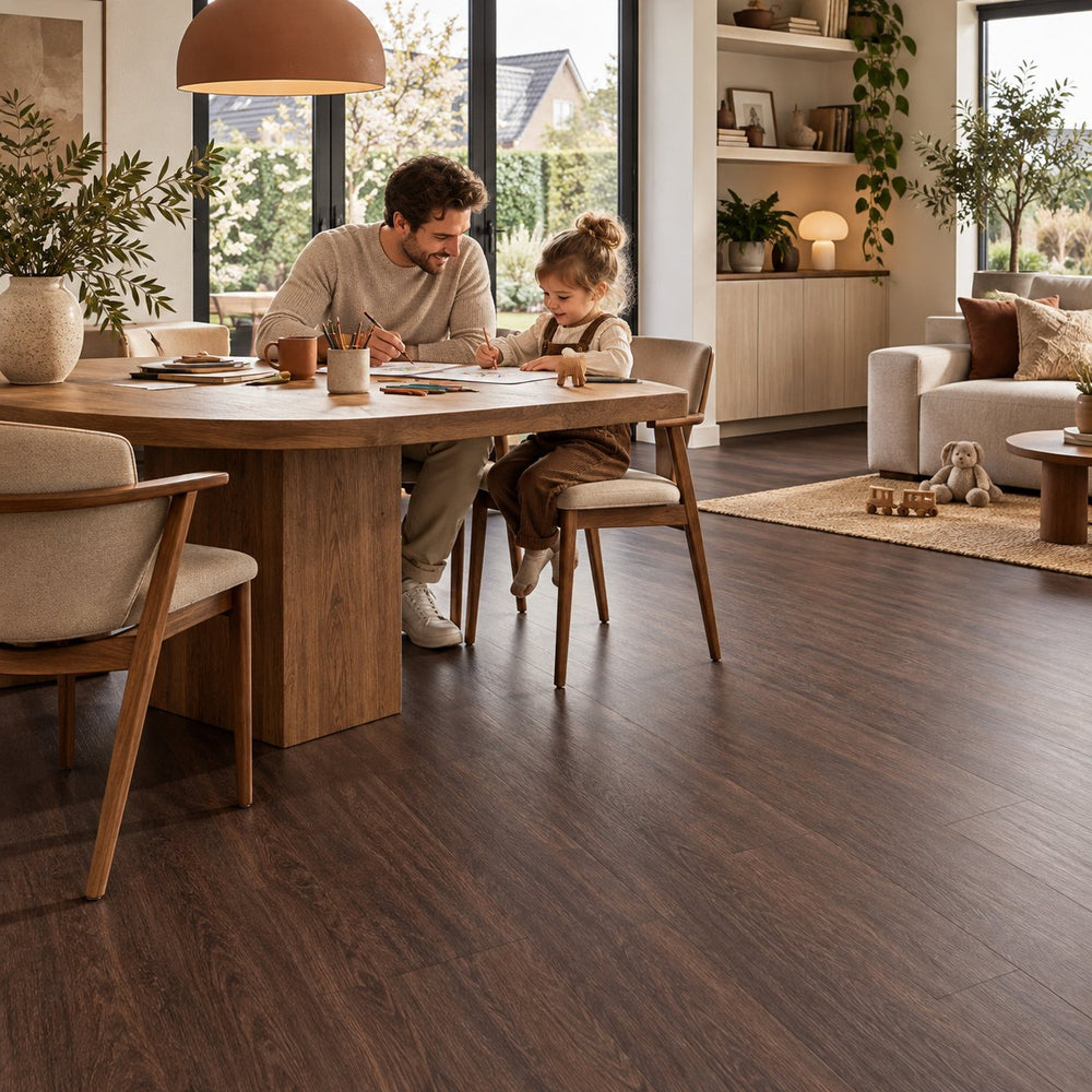 Stratifié Corvina Kaleo Ultra Mat Résistant à l'eau 7.5mm in een Nederlands interieur