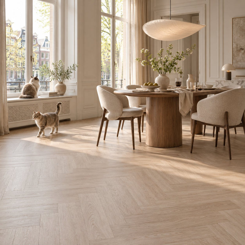 Dunea Visgraat Beige Oak Klik PVC